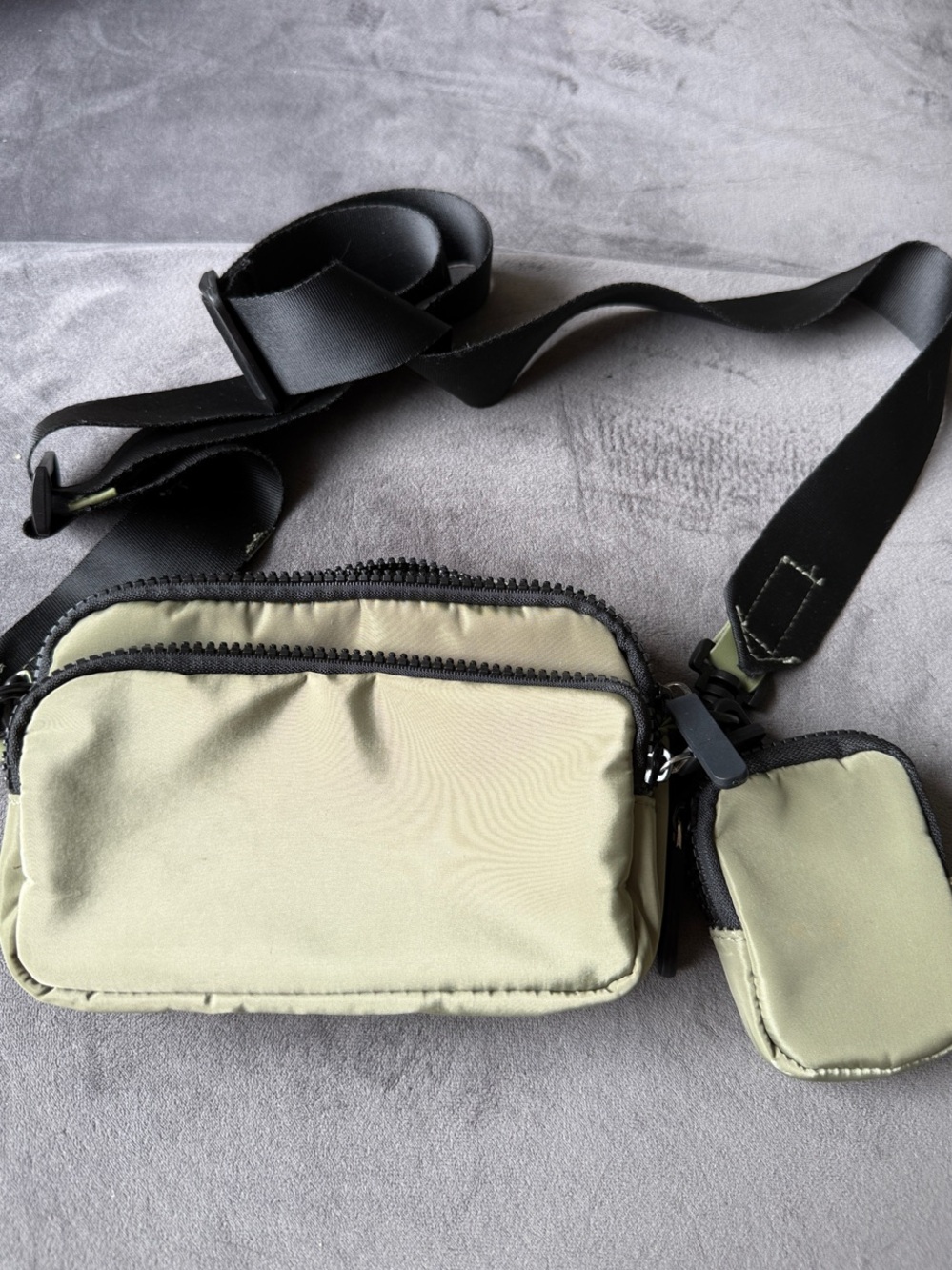 American Eagle Outfitters Olive Green Crossbody Bag with Detachable Pouch NWOT